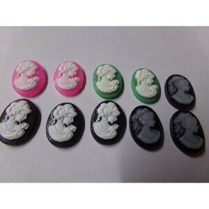 Mixed Color Lady Cameo Oval Cabochons
